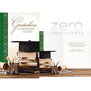 Přání s textem k ukončení studia + obálka - k ukončení studia I