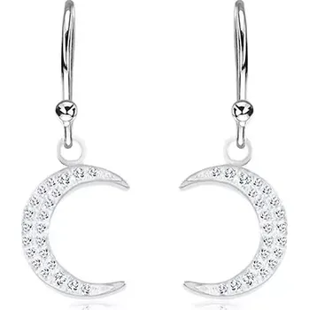 Náušnice Náušnice ze stříbra 925, srpek měsíce vykládaný blýskavými zirkony
