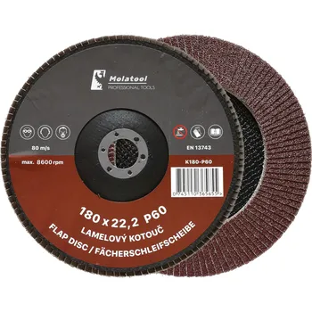 Brusný kotouč Lamelový brusný kotouč Molatool Korund 180 mm P60