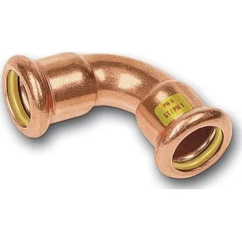 rozdělovač topení Sanha PRESS GAS 10002A oblouk 90°, 28mm, s konci na vnitřní lisování, plyn, měď