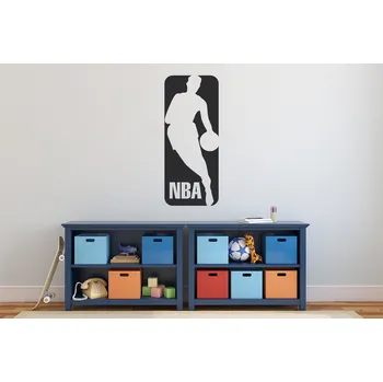 Samolepící dekorace Lepy.cz Samolepka na zeď NBA - logo Velikost (šířka x výška): 50x120cm, Barevná varianta: Ledová modrá