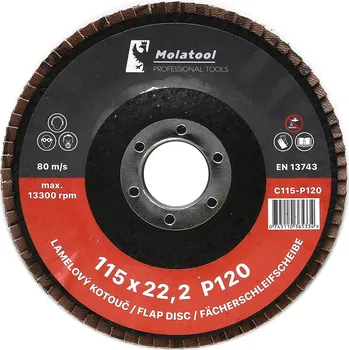Brusný kotouč Lamelový brusný kotouč Molatool Keramický 115 mm P120