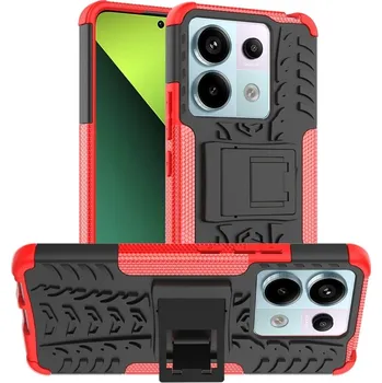 Pouzdro na mobilní telefon VSECHNONAMOBIL 74774 STAND Odolný ochranný kryt pro Xiaomi Redmi Note 13 Pro 5G červený