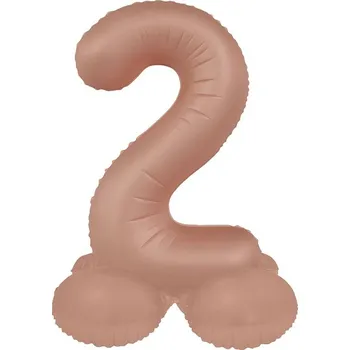 Folat Balónek fóliový samostojný číslo 2 Vintage růžé, matný 41 cm