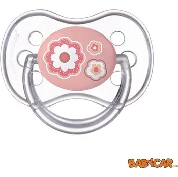 CANPOL BABIES silikonový dudlík třešinka NEWBORN BABY 18m+ 1ks Růžová