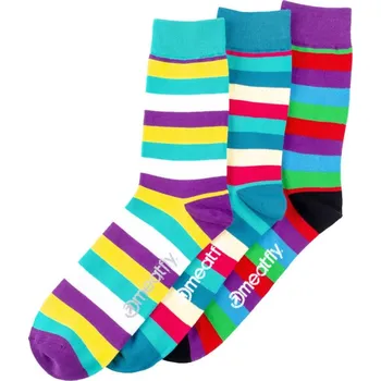 Dámské oblečení Meatfly ponožky Dark Small Stripe socks - S19 Triple pack L/XL
