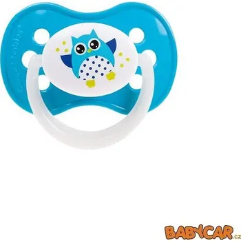 CANPOL BABIES silikonový dudlík symetrický SOVA 0-6m 1ks Světle Modrá
