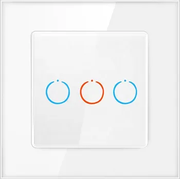 Elektrická zásuvka SRAN WiFi trojvypínač v rámečku, sklo bílý