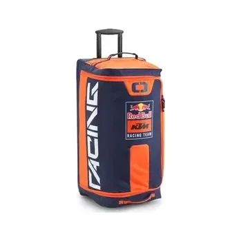 Cestovní taška Velká textilní cestovní motokrosová taška na kolečkách s teleskopickou rukojetí KTM REPLICA TEAM GEAR BAG OBJEM 114 L