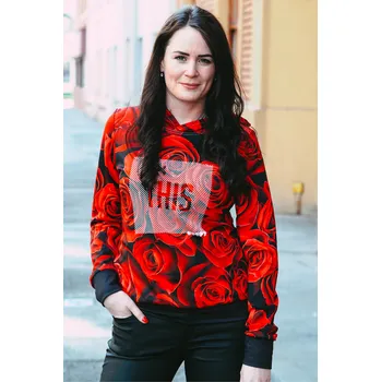 Dámská mikina UTOPY Dámská sportovní mikina Red Rozes fullprint Velikost: XS