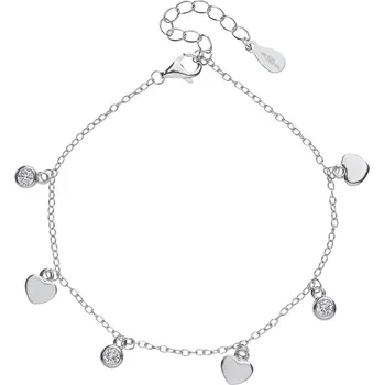 Náramek Bealio BEALIO Stříbrný náramek SRDCE zirkon Délka náramku: 16+3 cm 03-11003-1987