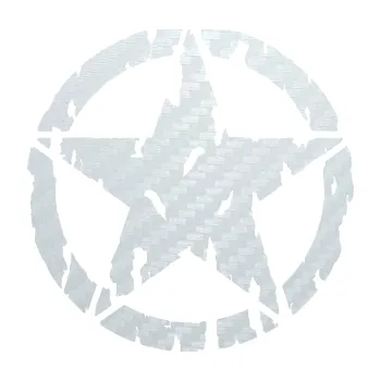 Samolepící dekorace SAMOLEPKA Hvězda Army 010 potrhaná (51 - 3D karbon bílý) NA AUTO, NÁLEPKA, FÓLIE, POLEP, TUNING, VLASTNÍ TEXT, TISK, AUTOSAMOLEPKY.cz, POLEPY, OBRÁZEK, LOGO, SAMOLEPKY