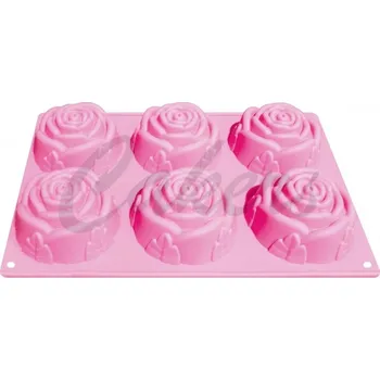 Nádoba na pečení Silikonová pečící forma 6 růží na cupcake
