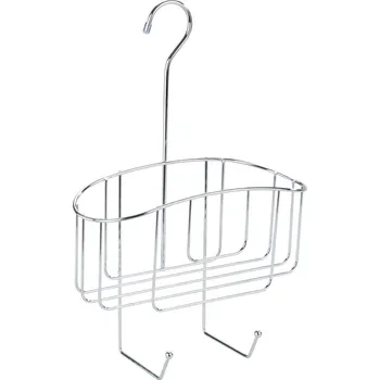 Drátěná police Závěsná ocelová koupelnová polička v leskle stříbrné barvě Martos – Allstar ID_1658822