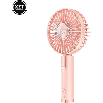 Vzduchotechnika Mini ventilátor s USB nabíjením a regulací rychlosti - Růžová