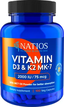 Natios Vitamin D3 & K2 MK-7 2000 IU/75 mcg 100 cps.