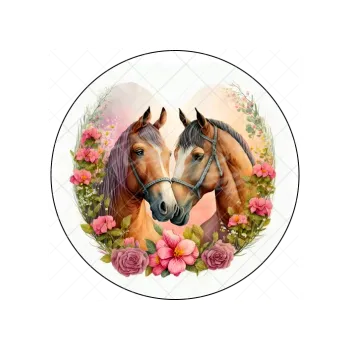 Jedlá dekorace na dort KOŇSKÁ LÁSKA, VARIANTA Jedlý papír, TVAR kruh 1822