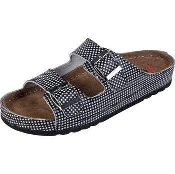 Dámské pantofle Buxa Dámské kožené pantofle BZ110 - černá s bílým puntíkem Velikost: 36