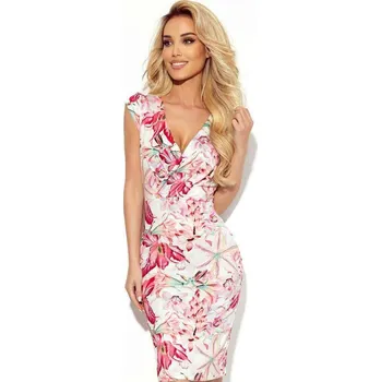 Dámské šaty Dámské elegatní květované šaty 379-2, VELIKOST XS