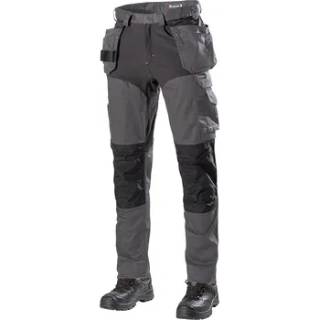 Pánské kalhoty LBRADOR SWEDEN Omnio šedé pánské pracovní kalhoty Premium Stretch 60