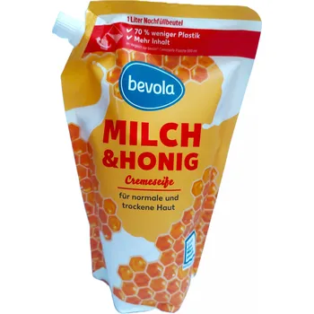 Mýdlo BEVOLA Milch&Hönig Cremeseife - krémové tekuté mýdlo Mléko&Med - 1000ml - (náhradní náplň)