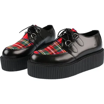 Dámské lodičky boty s klínem - BLACK/REDTARTAN - NEVERMIND - UL 49 BLK/TARTAN - 36