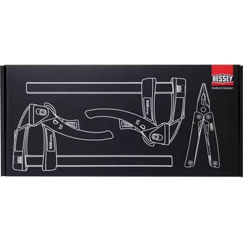 Truhlářská svěrka BESSEY - Svěrka černá KLI20 2ks a multifunkční kleště 1ks