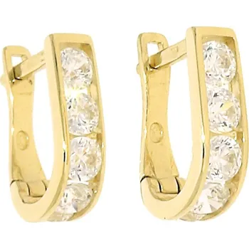 Náušnice Goldstore Zlaté dětské náušnice zirkony v řadě Váha: 1.07 g