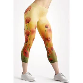 Dámské legíny UTOPY 3/4 Dámské sportovní legíny Happy Poppy Velikost: S