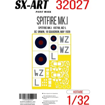 Plastikový model SX-ART 1/32 Paint mask Spitfire Mk.I K9798, WZ-L (KOT)