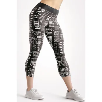 Dámské legíny UTOPY 3/4 Dámské sportovní legíny Black Headliner Velikost: XL