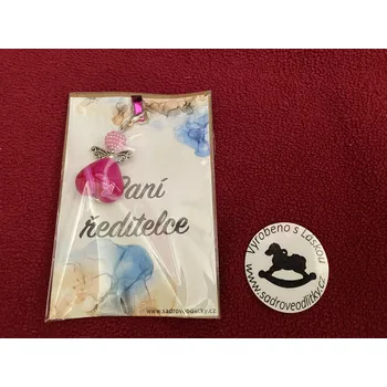 HandMade by VeJa Dárková karta - Paní ředitelce s přívěškem