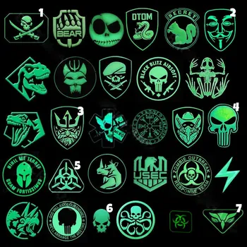 3D svítící PVC odznak na suchý zip, , skladem