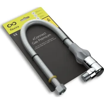 Plynová hadice Flexira XCONNECT GAS PREMIUM připojovací hadice bajonet RP1/2"-DN12+657TAE, 50cm, plynová, nerez
