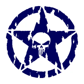 Samolepící dekorace SAMOLEPKA Hvězda Army 009 Punisher potrhaná (23 - tmavě modrá) NA AUTO, NÁLEPKA, FÓLIE, POLEP, TUNING, VLASTNÍ TEXT, TISK, AUTOSAMOLEPKY.cz, POLEPY, OBRÁZEK, LOGO, SAMOLEPKY