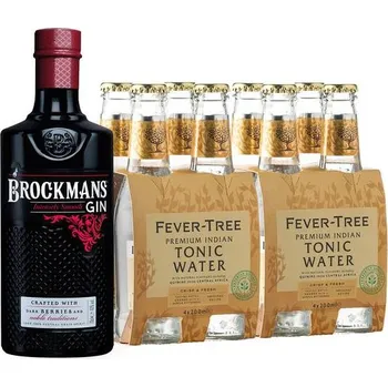 Gin Brockmans 40,0% 0,7 l + Fever-Tree Indian Tonic 8x0,2l (set)