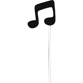 Jedlá dekorace na dort Zápich do dortu - Pár not osminových - Černý