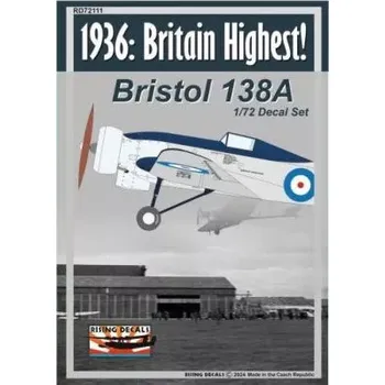 Plastikový model Rising Decals 1/72 Decal Britain Highest 1936 (Bristol 138A)