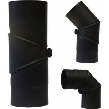 Kouřovod Ostatní Koleno 90°, 120mm, 1,5mm, otočné 3segmentové, ocel, černá