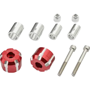 Závaží do motocyklových řídítek DAYTONA BAR END "W" barva červená, pár (průměr montážního konce 14 mm - 19 mm (9/16„ - 3/4“))