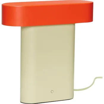 Lampička Červená kovová stolní LED lampa Hübsch Sleek