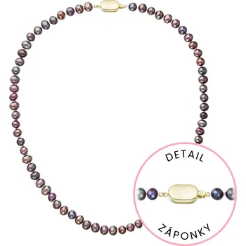 Náušnice Perlový náhrdelník z říčních perel se zapínáním ze 14 karátového zlata 922001.3/9269A dk.peacock