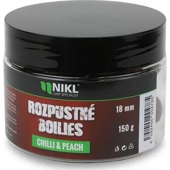 Boilies Nikl Rozpustné Boilies Chilli & Peach 150 g - 14mm