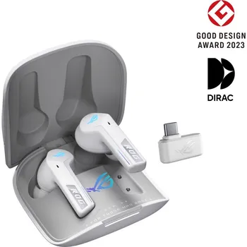 Sluchátka ASUS sluchátka ROG Cetra Speednova, bezdrátové špunty, BT + RF 2.4 GHz, bílá