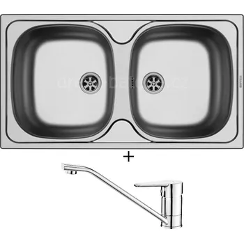Nerezový dřez Nerezový dřez SET Pyramis E 78 1 1/2 nerez + Deante CORIO BFC 060M chrom