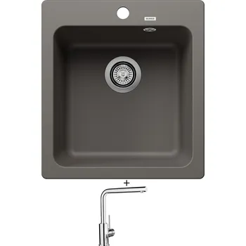 Kuchyňský dřez Granitový dřez SET Blanco NAYA 45 šedá vulkán 527309 + Blanco MILA chrom 519414