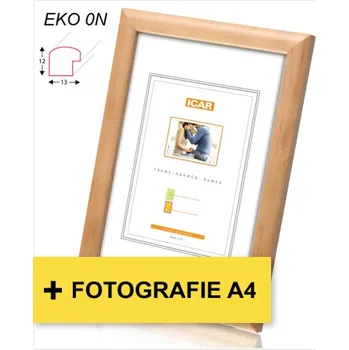 Digitální fotorámeček Rámeček dřevěný Icar EKO 0N 21x30 (A4) přírodní + fotografie A4