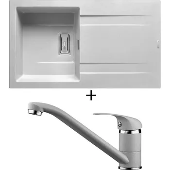 Granitový dřez Granitový dřez SET Pyramis KARTESIO (86x50) 1B 1D šedá + Pyramis ASALIA šedá