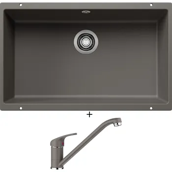 Granitový dřez Dřez pod desku SET Blanco ROTAN 700 U šedá vulkán 527330 + Blanco DARAS šedá vulkán 526934