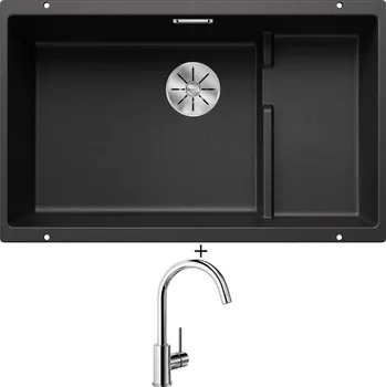 Granitový dřez Dřez pod desku SET Blanco SUBLINE 700 U Level antracit + koš z nerezu 523452 + Blanco MIDA chrom 517742